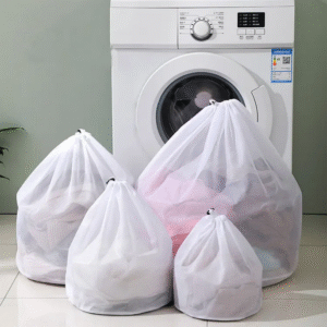 ZHEQUAN Tas Laundry Serut Jaring Drawstring Bag Coarse Mesh