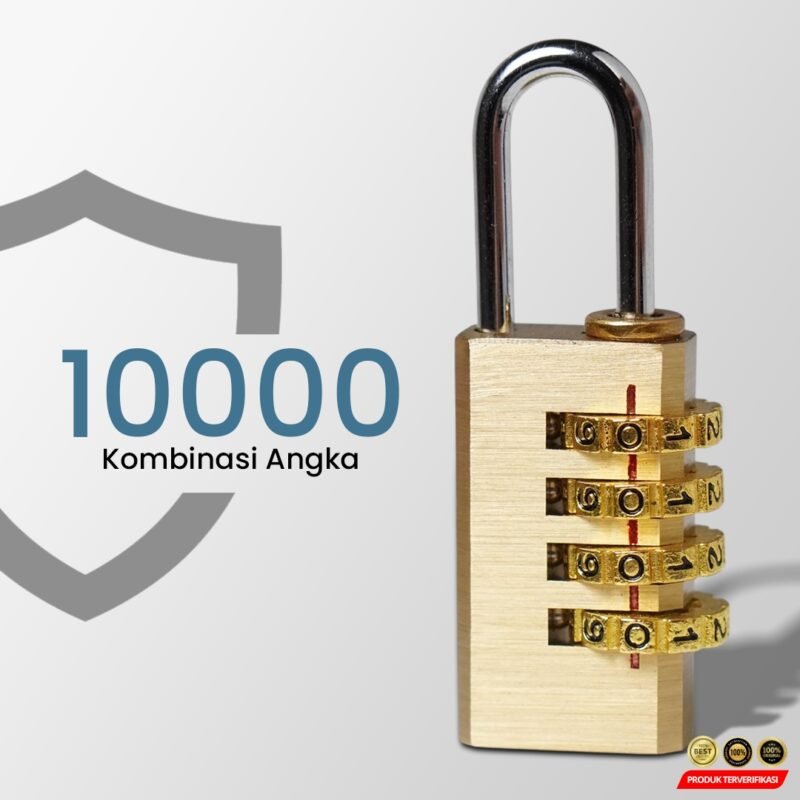 KAK Gembok Koper Padlock 4 Digit Combination Solid Brass - [MRH2] - Image 3