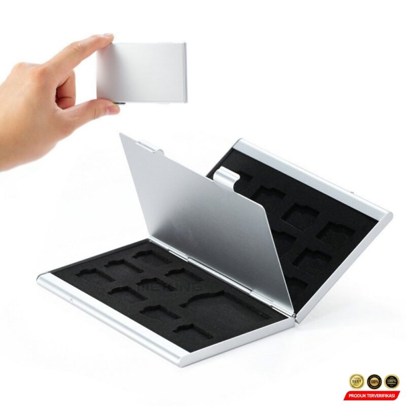 Memory Card Aluminium Storage Box 18in1 16 MicroSD and 2 SD Card - Image 3