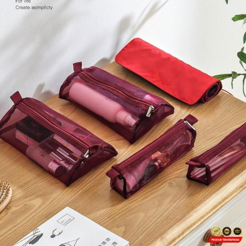 Tas Make Up 4in1 Roll Portable Organizer Make Up Pouch - Gambar 7