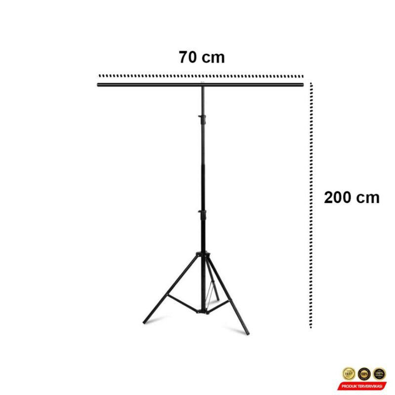 TaffSTUDIO Bracket Stand Backdrop Foto Studio T-Shape with 2 Clip - [MRH1] - Image 10