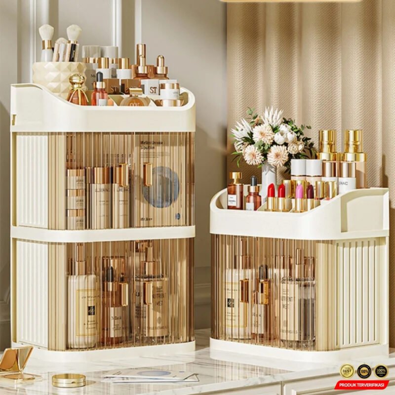 Rak Kosmetik Kotak Make Up Storage Box Organizer 3 Layer - Image 3
