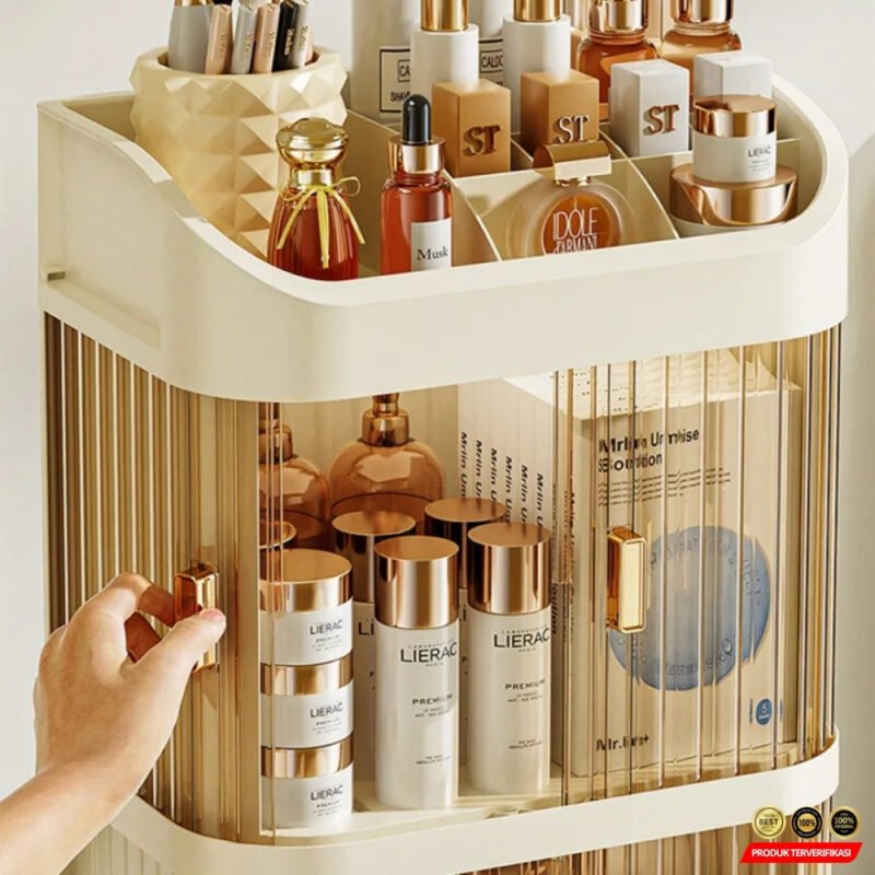 Rak Kosmetik Kotak Make Up Storage Box Organizer 3 Layer - Image 4