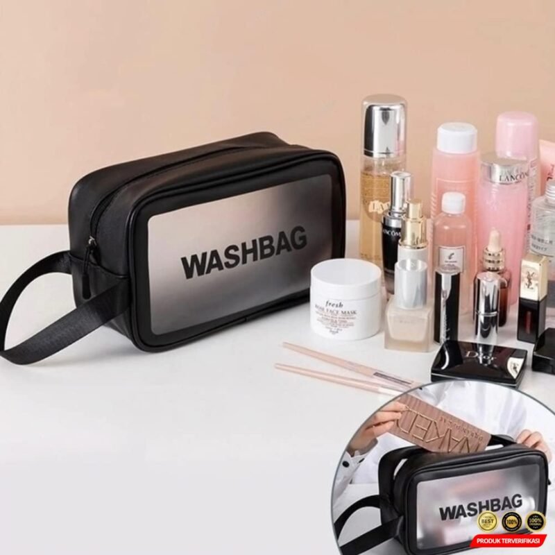 WASHBAG Tas Kosmetik Alat Make Up Portable Pouch Korean PVC Size M - [MRH2] - Image 3
