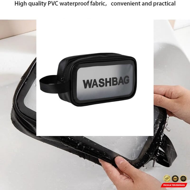 WASHBAG Tas Kosmetik Alat Make Up Portable Pouch Korean PVC Size M - [MRH2] - Image 4
