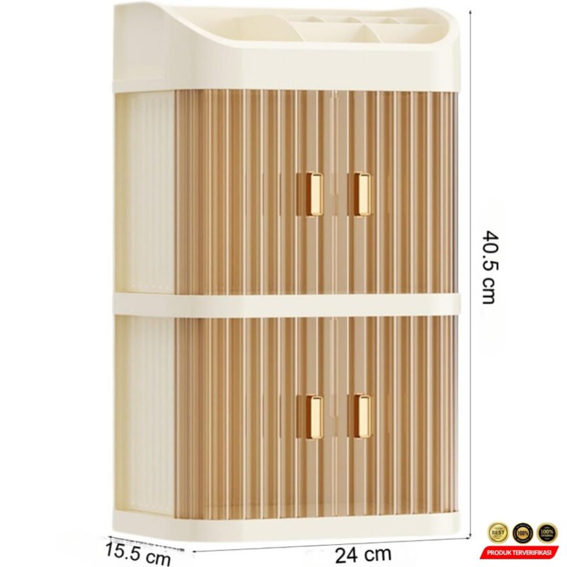Rak Kosmetik Kotak Make Up Storage Box Organizer 3 Layer - Image 8