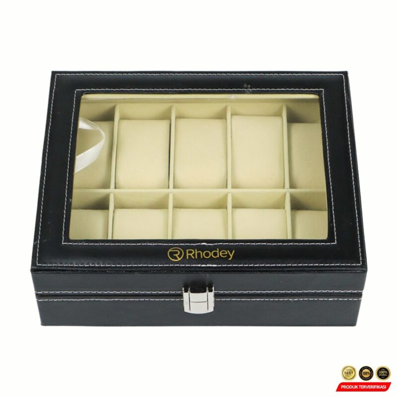 Rhodey Kotak Jam Tangan Luxury Elegant Watch Box PU Leather 10 Slot - [MRH2] - Image 3