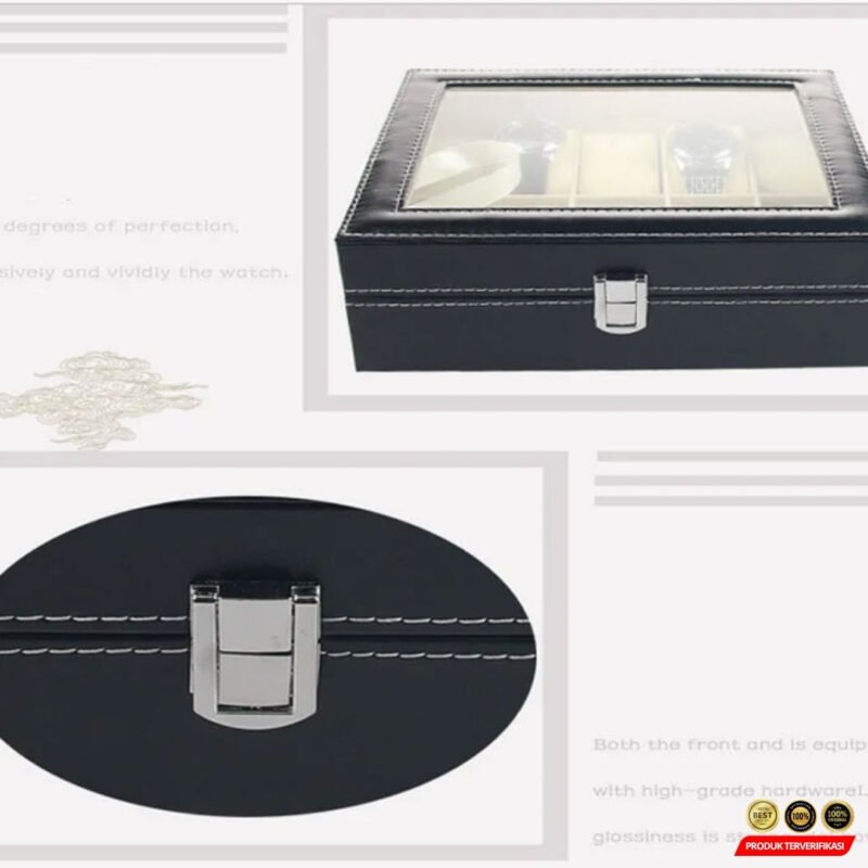 Rhodey Kotak Jam Tangan Luxury Elegant Watch Box PU Leather 10 Slot - [MRH2] - Image 4