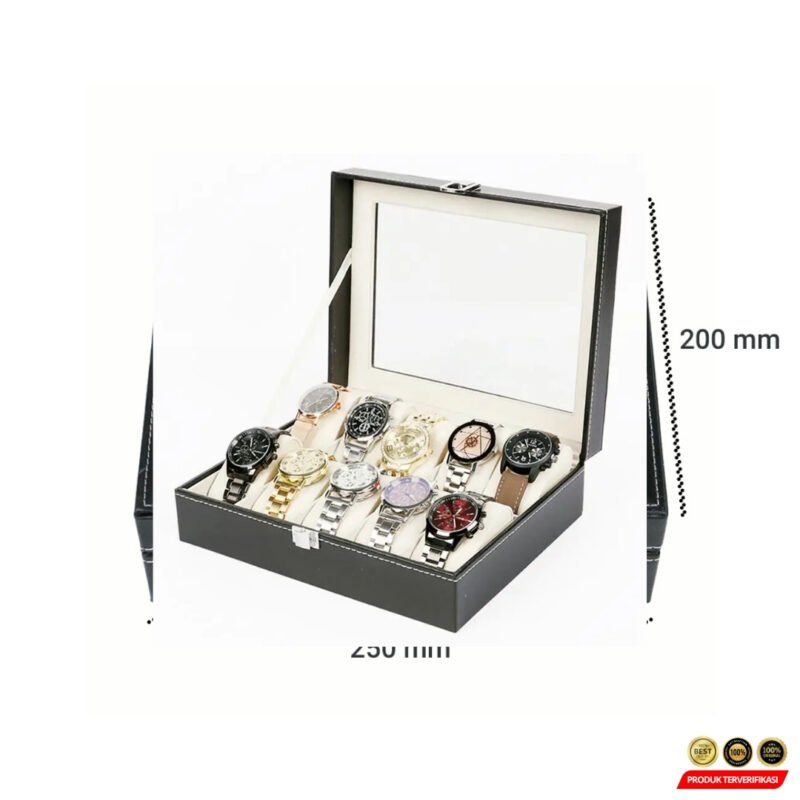 Rhodey Kotak Jam Tangan Luxury Elegant Watch Box PU Leather 10 Slot - [MRH2] - Image 7