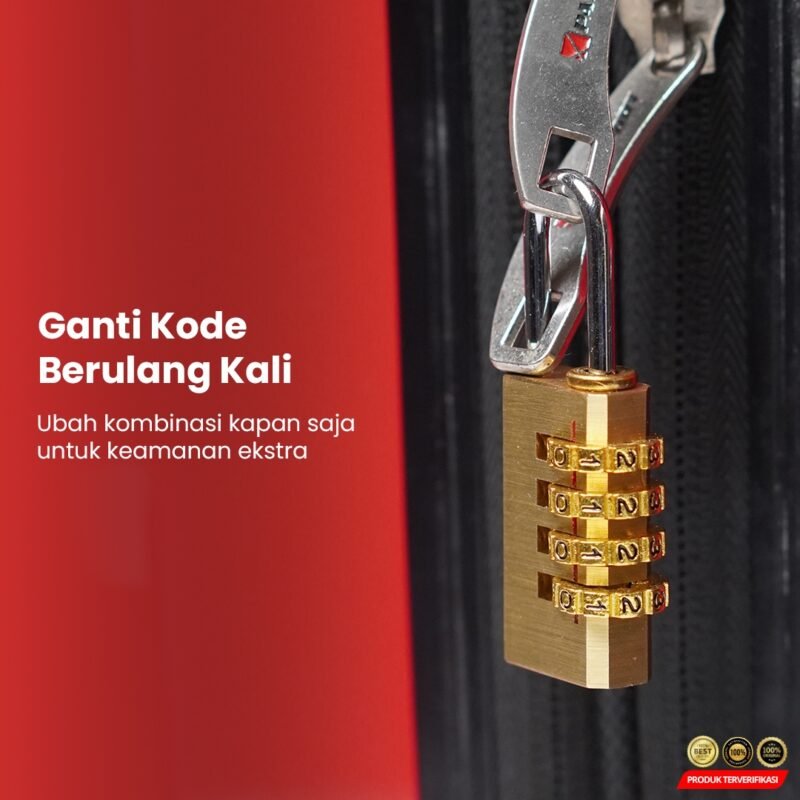 KAK Gembok Koper Padlock 4 Digit Combination Solid Brass - [MRH2] - Image 5