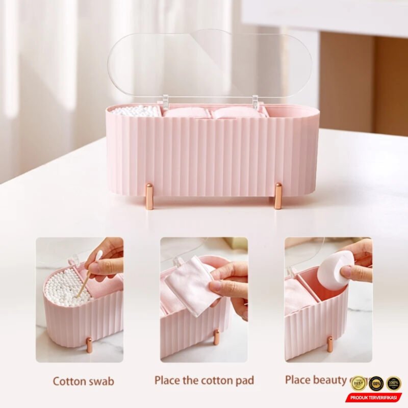 Tempat Kapas Multifungsi Acrylic Make Up Storage - Image 9