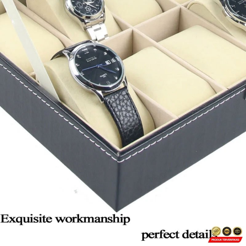 Rhodey Kotak Jam Tangan Luxury Elegant Watch Box PU Leather 10 Slot - [MRH2] - Image 9
