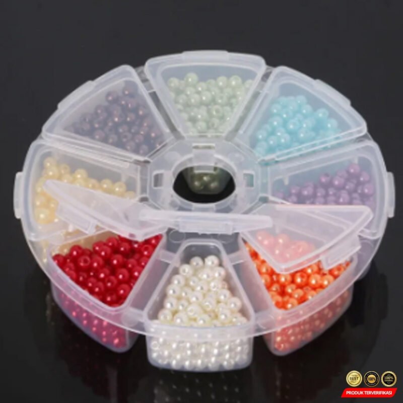 Kotak Perhiasan Aksesoris Round Plastic Jewelry Box 8 Slot - [MRH2] - Image 4