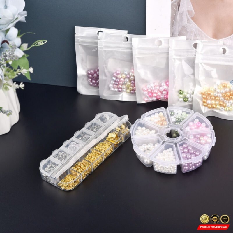 Kotak Perhiasan Aksesoris Round Plastic Jewelry Box 8 Slot - [MRH2] - Image 5