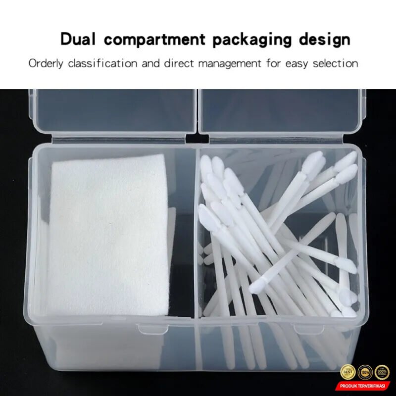 Tempat Kapas Multifungsi Dual Compartment Make Up Storage - Image 4