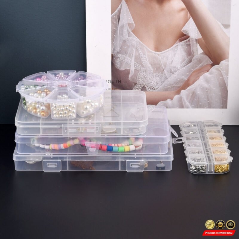 Kotak Perhiasan Aksesoris Round Plastic Jewelry Box 8 Slot - [MRH2] - Image 6