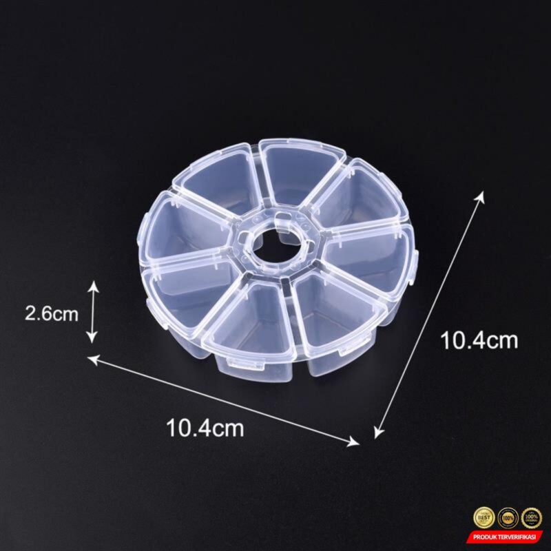 Kotak Perhiasan Aksesoris Round Plastic Jewelry Box 8 Slot - [MRH2] - Image 7
