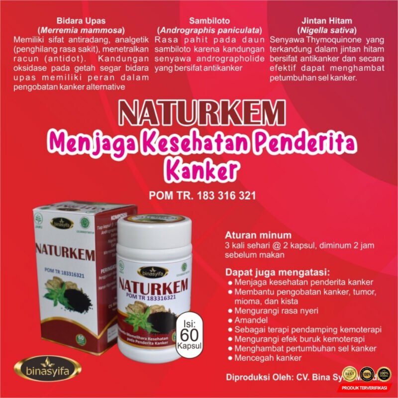 NATURKEM Obat Herbal Benjolan Kista Kanker Miom / Mioma Tiroid BPOM Kemoterapi Penderita Kanker - Image 4