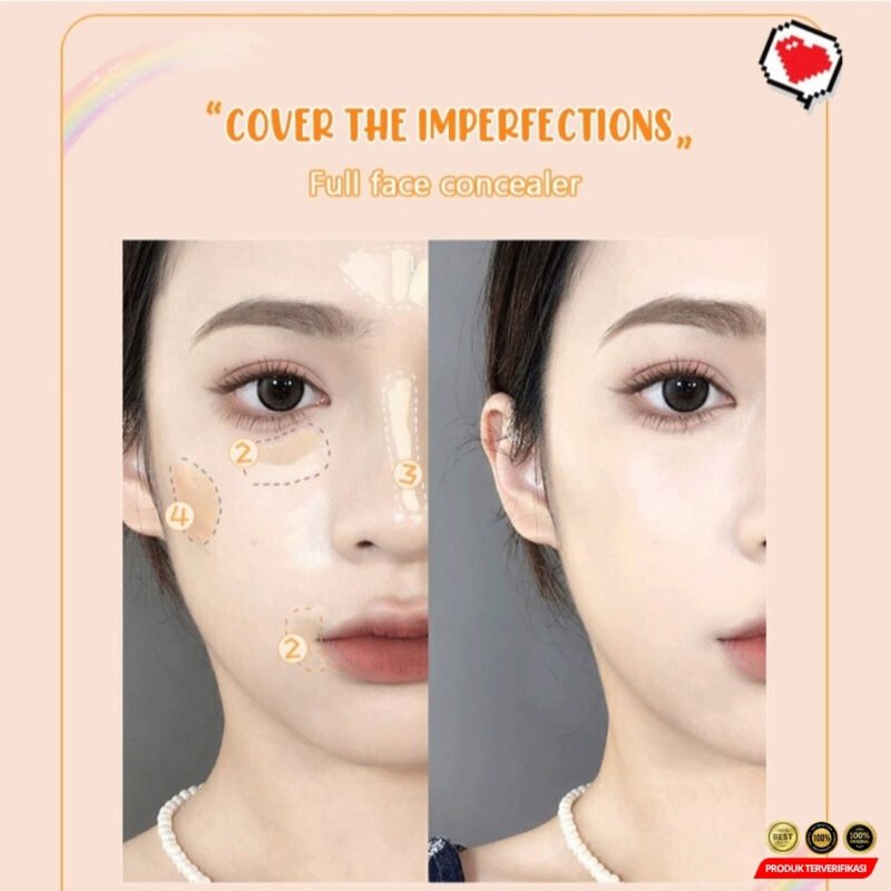 Three Color Concealer Krim Padat 3 Warna Color Corrector Cream - Image 5