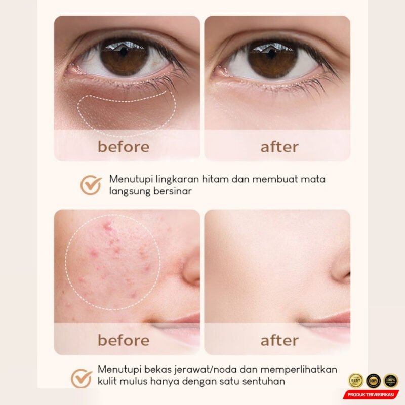 Three Color Concealer Krim Padat 3 Warna Color Corrector Cream - Image 6