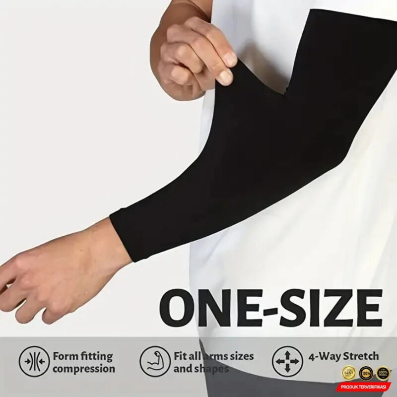 Manset Tangan Sepeda Sun Protection Anti UV Nylon 3 Pair - Black - Gambar 5