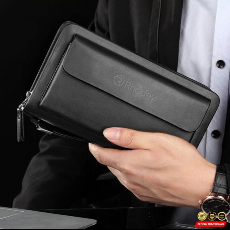 Rhodey Dompet Tas Clutch Wanita Bahan PU Leather Minimalis Elegan [MRH2] - Image 8