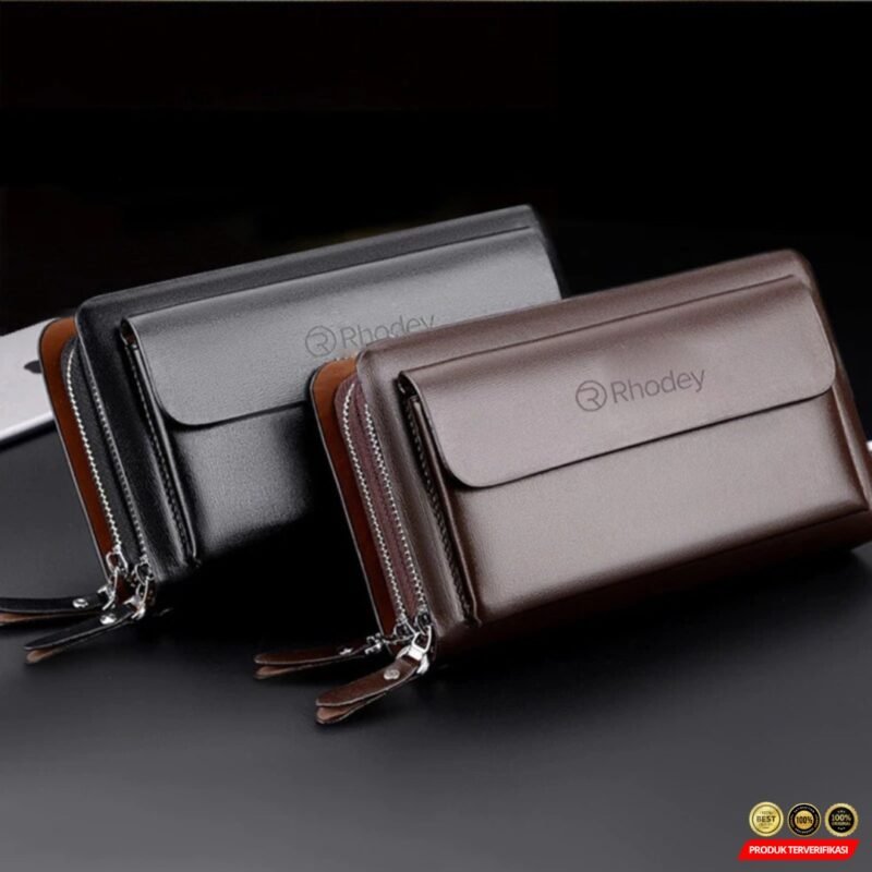 Rhodey Dompet Tas Clutch Wanita Bahan PU Leather Minimalis Elegan [MRH2] - Image 9