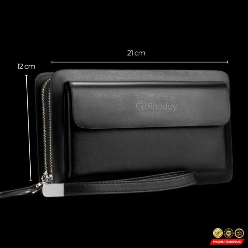 Rhodey Dompet Tas Clutch Wanita Bahan PU Leather Minimalis Elegan [MRH2] - Image 10