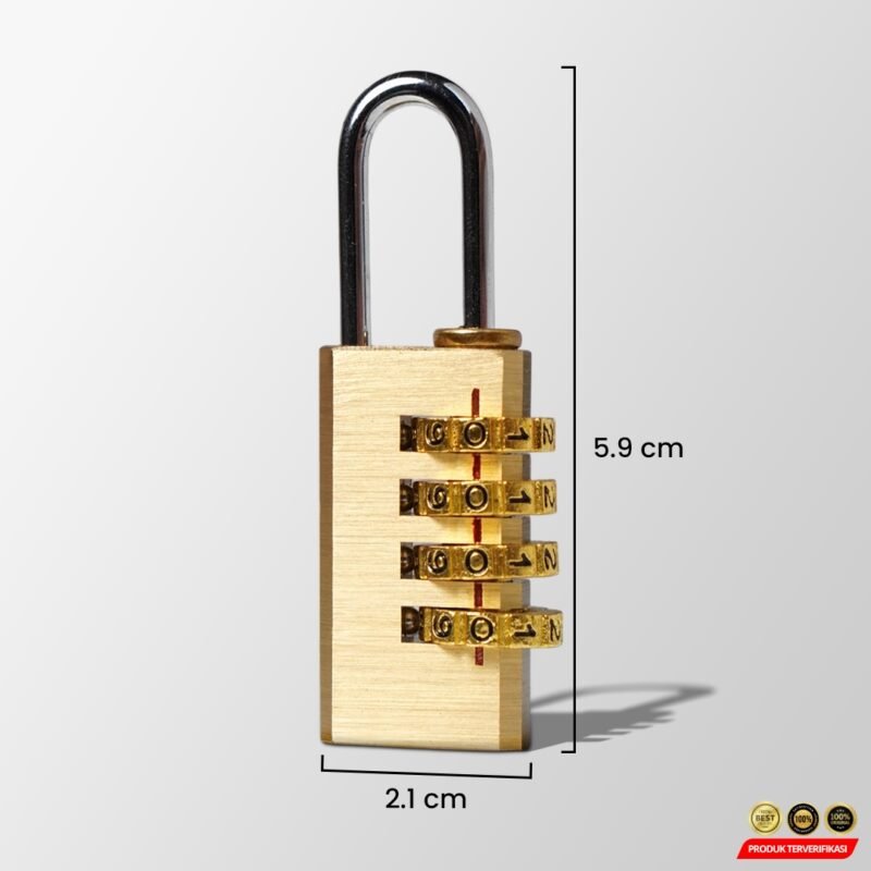 KAK Gembok Koper Padlock 4 Digit Combination Solid Brass - [MRH2] - Image 9