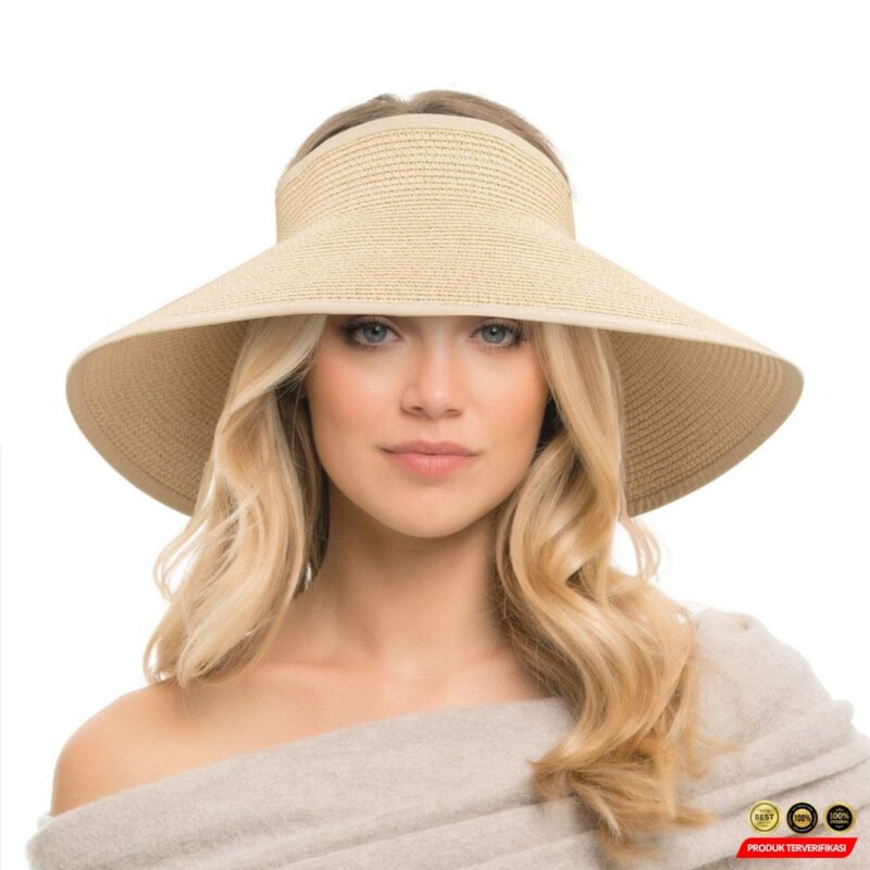 LaMaxPa Topi Pantai Wanita Panama Foldable Summer Beach Straw Hat 60cm [MRH2] - Image 5