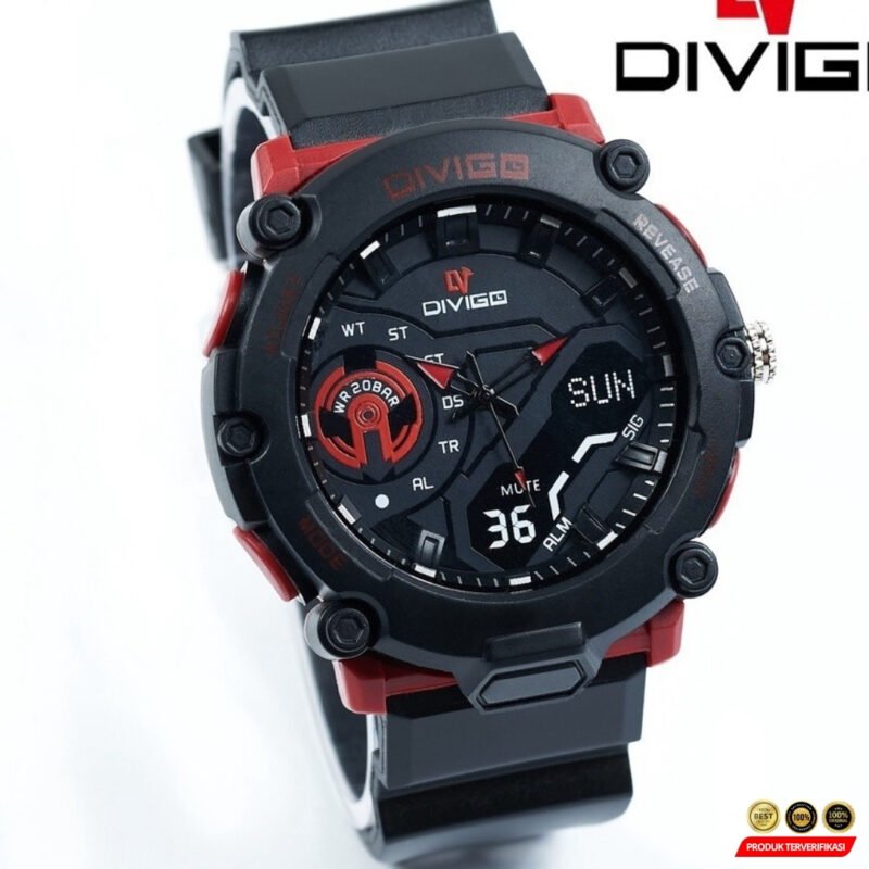 Jam Tangan Original Lasika Bulat Anti Air + Jam Tangan Analog Sport Divigo Rubber Strap - Image 4