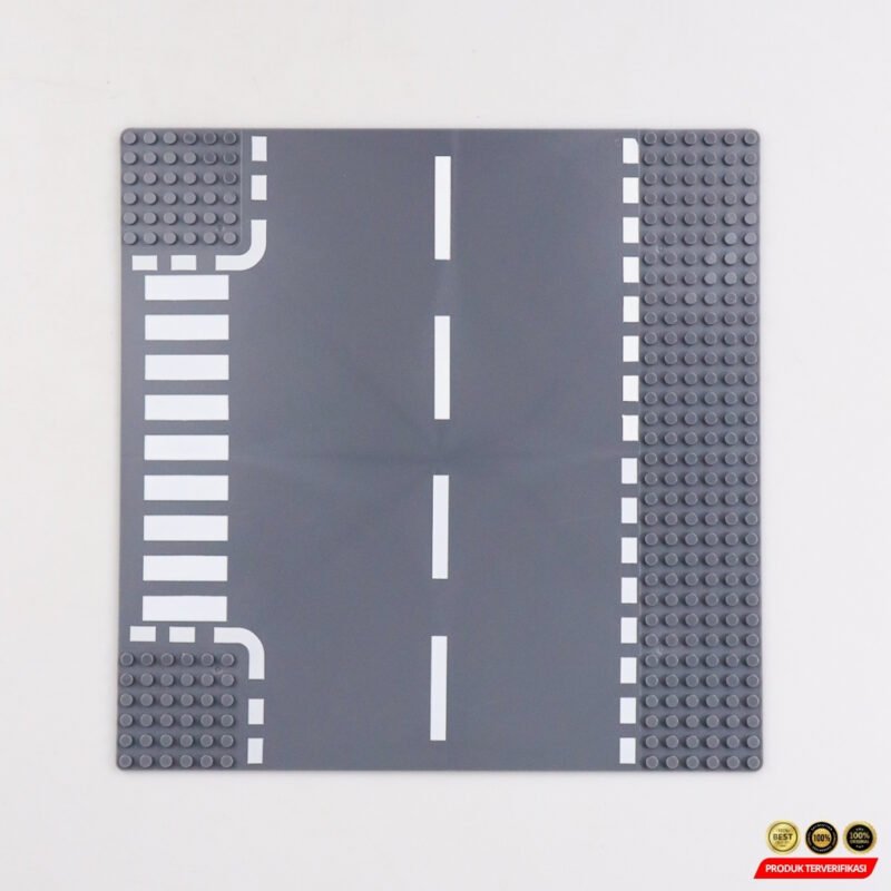 Base Plate Jalan Raya LEGO Building Blocks Road 25.6x25.6cm T Road - Image 8