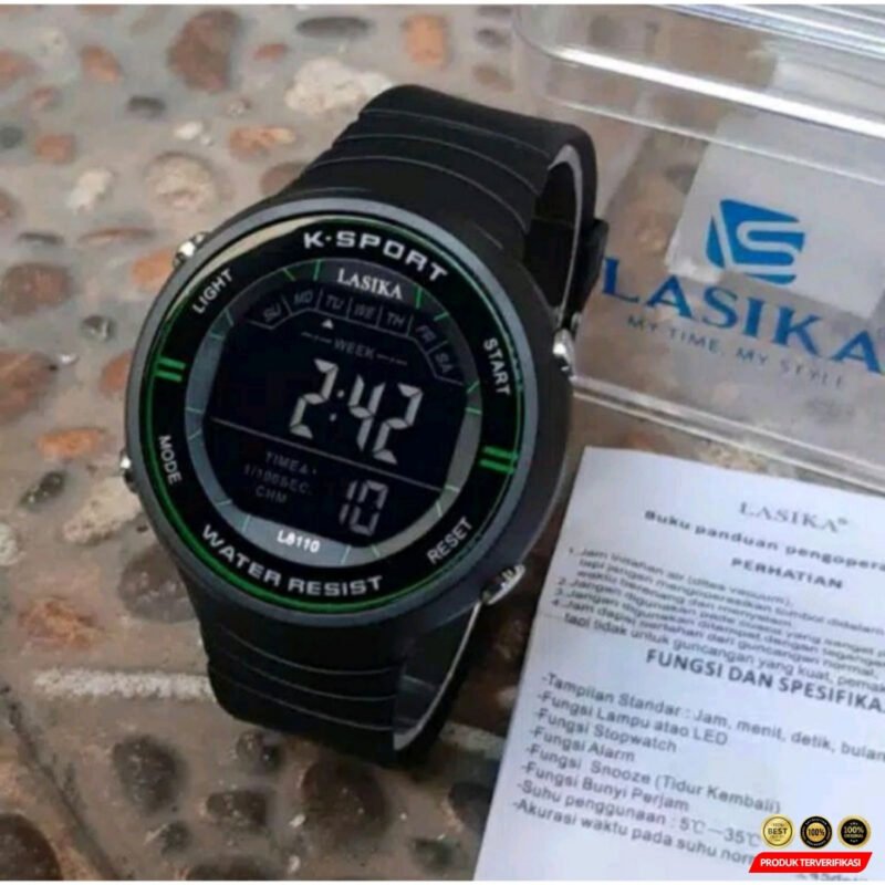 Jam Tangan Original Lasika Bulat Anti Air + Jam Tangan Analog Sport Divigo Rubber Strap - Image 5
