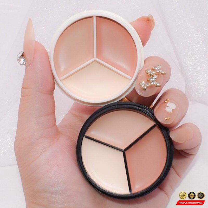 Three Color Concealer Krim Padat 3 Warna Color Corrector Cream - Image 9