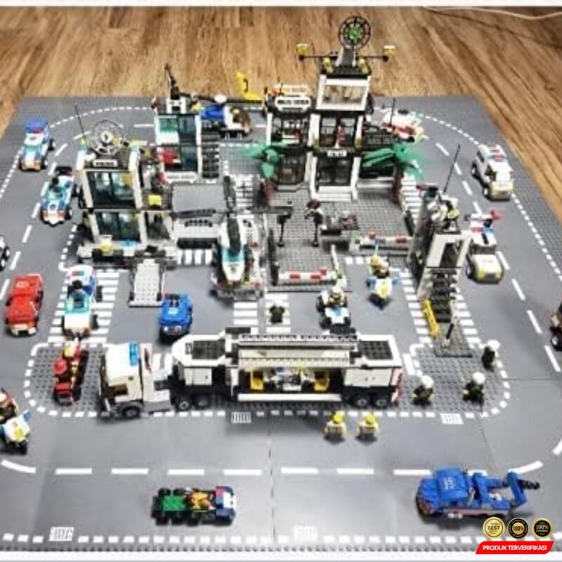 Base Plate Jalan Raya LEGO Building Blocks Road 25.6x25.6cm T Road - Image 5