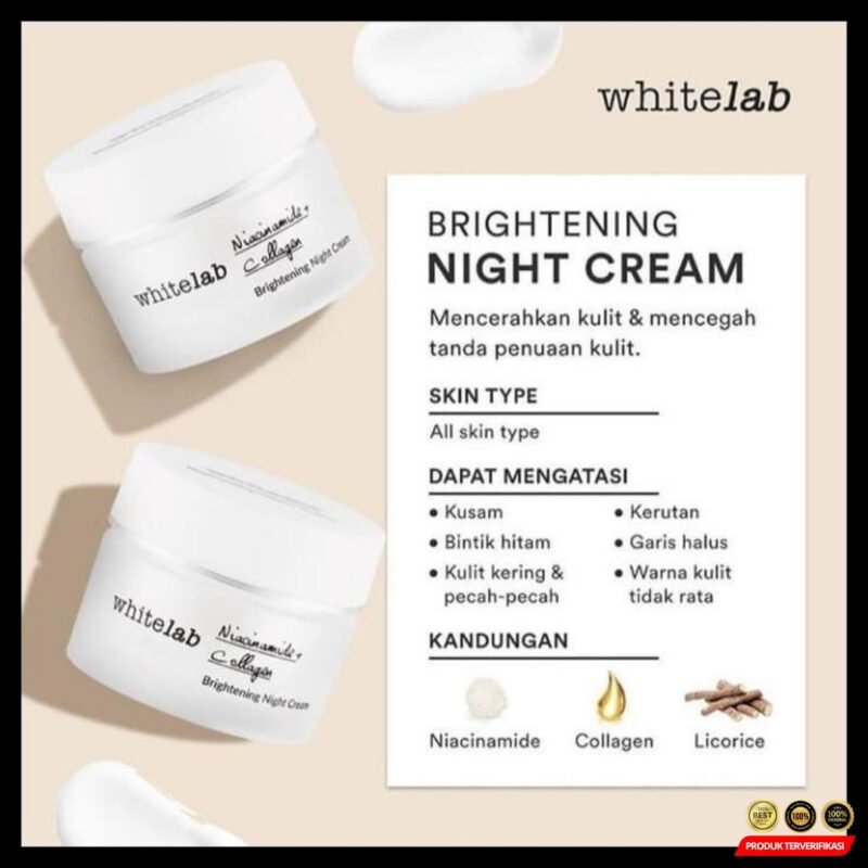 Brightening Night Cream Perawatan Kecantikan Wajah Whitening Krim Malam Original BPOM - Image 5