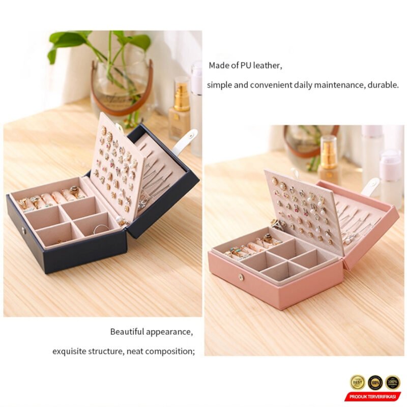 ANNGILL Kotak Perhiasan Aksesori Organizer Storage Jewelry Box - [MRH2] - Image 3