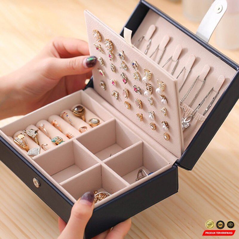 ANNGILL Kotak Perhiasan Aksesori Organizer Storage Jewelry Box - [MRH2] - Image 6