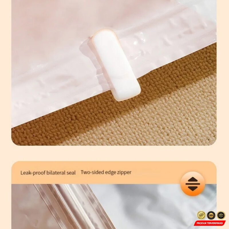 TaffPACK Kantong Plastik Vakum Pakaian Multifungsi Vacuum Bag 1 PCS 60x40cm - White [MRH2] - Image 7