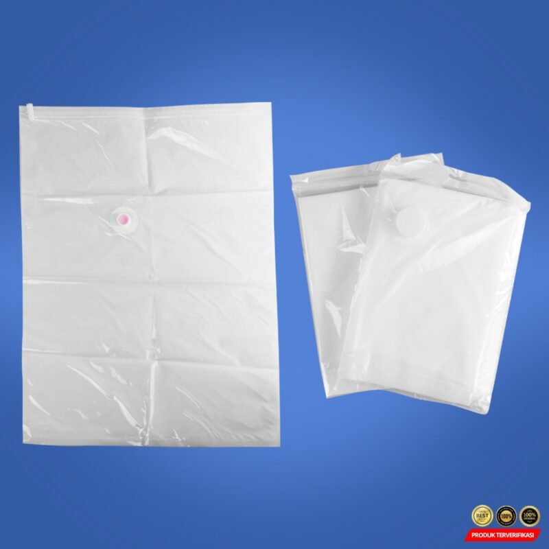 TaffPACK Kantong Plastik Vakum Pakaian Travel Vacuum Bag 50x70cm 5 PCS - Transparent [MRH2] - Image 3