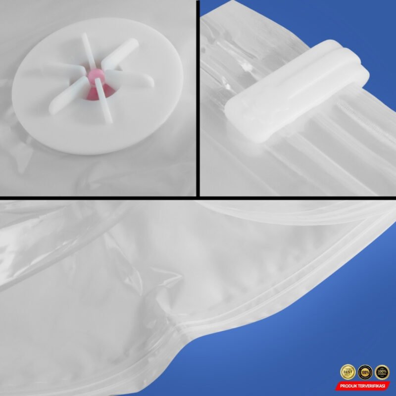TaffPACK Kantong Plastik Vakum Pakaian Travel Vacuum Bag 50x70cm 5 PCS - Transparent [MRH2] - Image 5