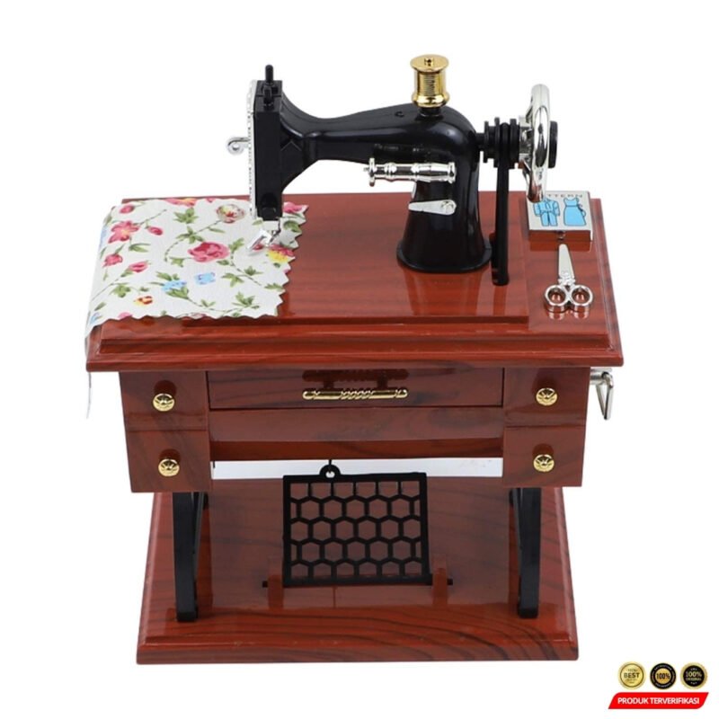 Musical Box Kotak Musik Bentuk Miniatur Mesin Jahit - Image 8