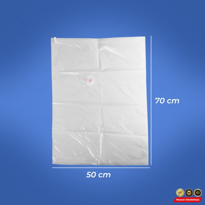 TaffPACK Kantong Plastik Vakum Pakaian Travel Vacuum Bag 50x70cm 5 PCS - Transparent [MRH2] - Image 10