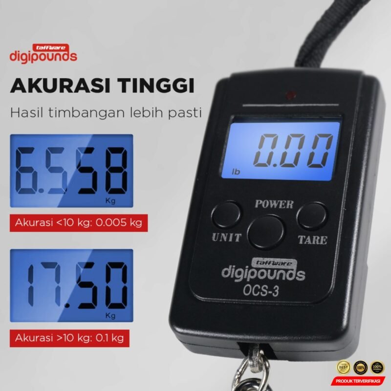 Taffware Digipounds Timbangan Koper Gantung Digital 40kg 0.005-0.1kg - [MRH2] - Image 4