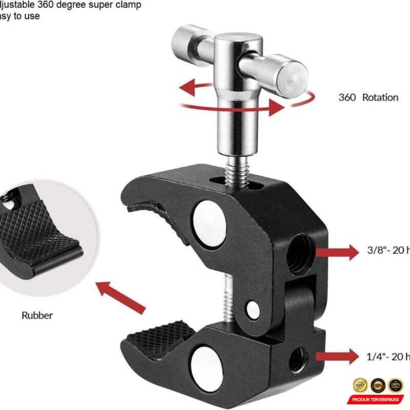 Magic Super Bar Clamp Clip Aksesoris Kamera DSLR 1/4 3/8 Inch - Image 3
