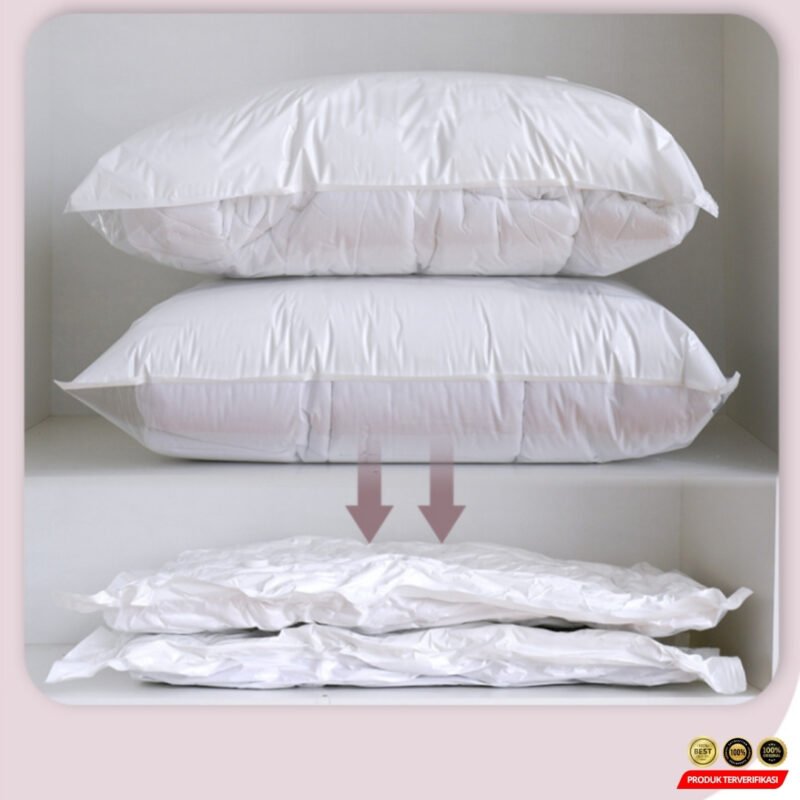 TaffPACK Kantong Plastik Vakum Pakaian Multisize 10 PCS Hand Pump - White [MRH2] - Image 8