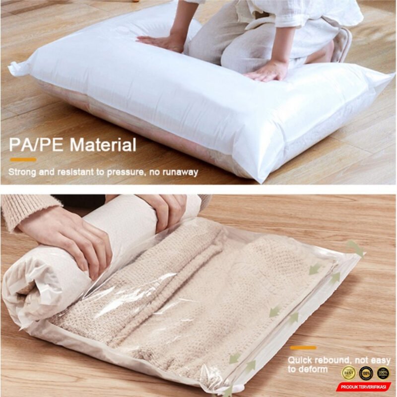 TaffPACK Kantong Plastik Vakum Pakaian Multisize 10 PCS Hand Pump - White [MRH2] - Image 4