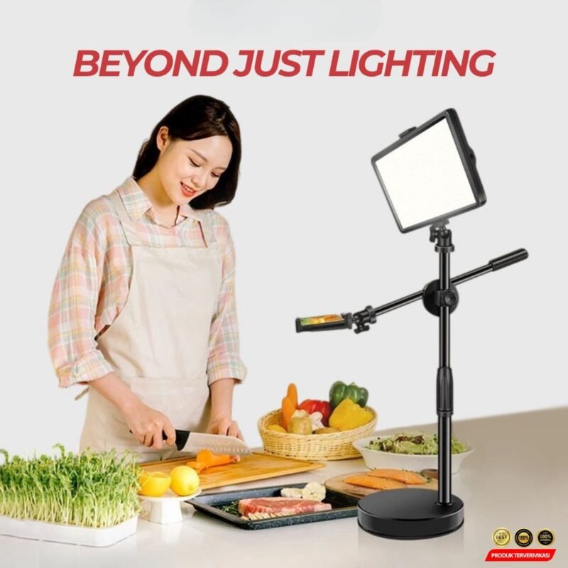 TaffSTUDIO Lampu Kamera Fill Light Phone Holder Overhead 3in1 Color - [MRH1] - Image 3