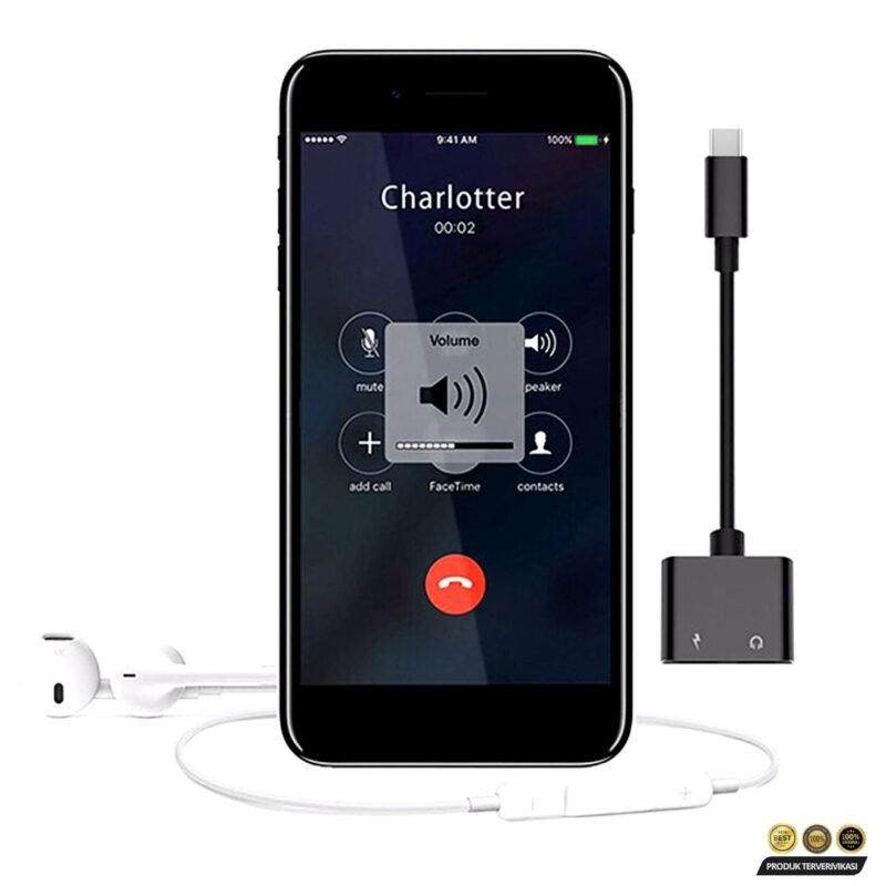Adaptor 2in1 USB Type C to AUX 3.5mm Headphone USB Type C - [MRH1] - Image 3