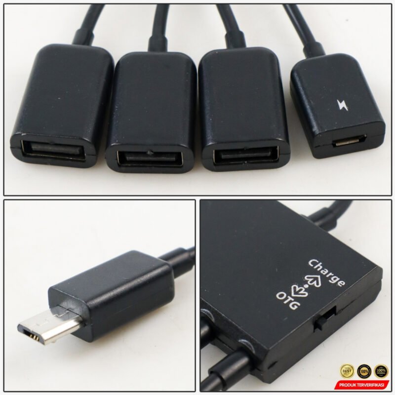 Micro USB OTG Hub 4in1 Data Cable & Charge 3 Port - Gambar 3
